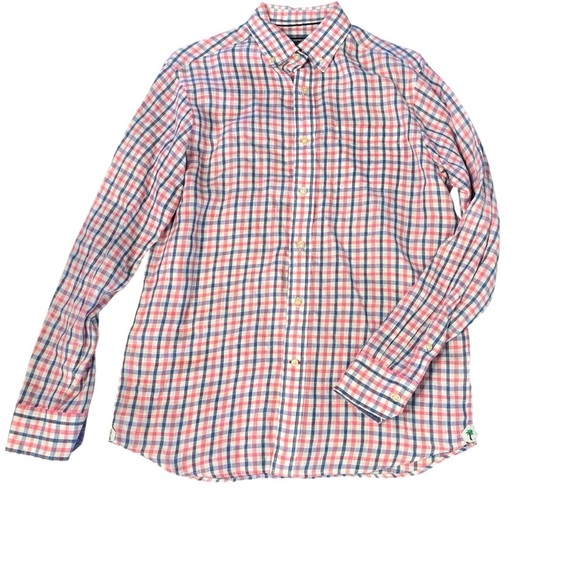 Cremieux Classics Men's Multicolor Checkered Long Sleeve Linen Shirt, Medium - Picture 1 of 13